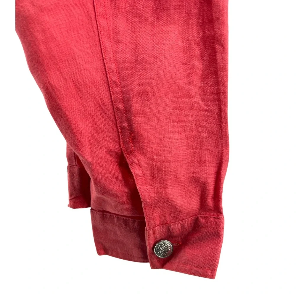 Saint Tropez West 2X linen jacket shacket coral plus office casual vacation